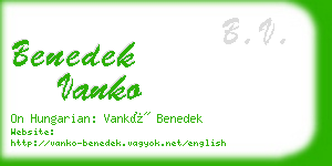 benedek vanko business card